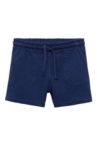 Bermuda coton cordon - Bleu marine