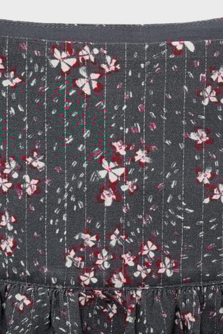 Jupe imprimée volants - Anthracite