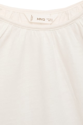 T-shirt col froncé - Blanc cassé