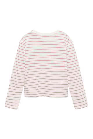 T-shirt coton à rayures - Rose