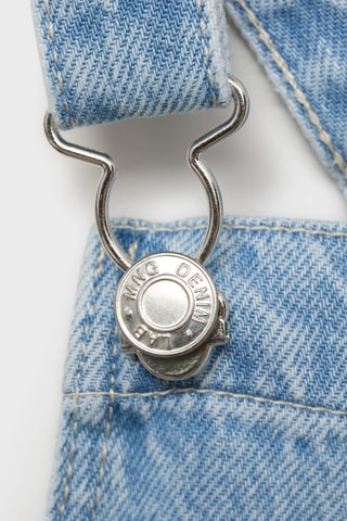 Robe chasuble courte en jean - Bleu clair