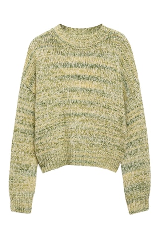 Pull-over maille chinée - Vert pastel