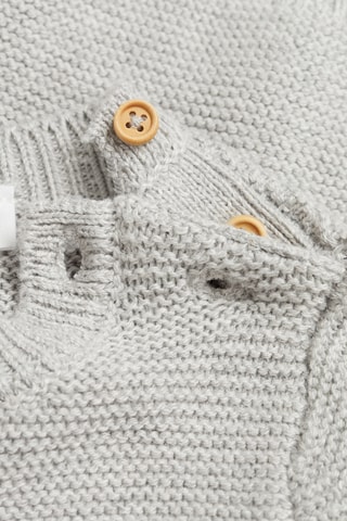 Pull-over maille poche - Gris chiné