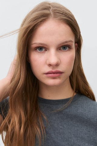 T-shirt détail manches - Bleu