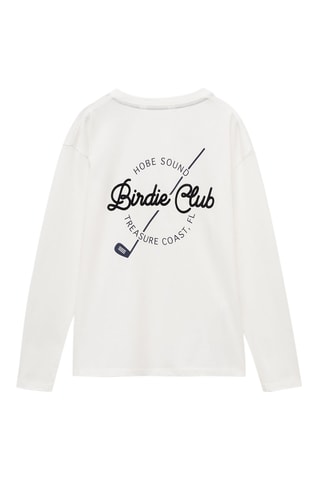 T-shirt coton imprimé - Blanc cassé