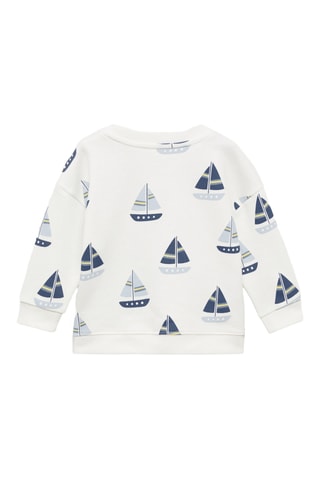 Sweat-shirt coton imprimé - Blanc cassé