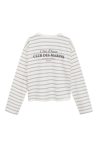 T-shirt en coton imprimé - Blanc cassé