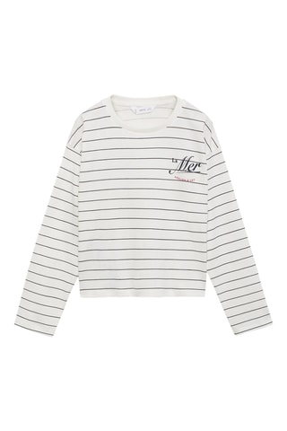 T-shirt en coton imprimé - Blanc cassé