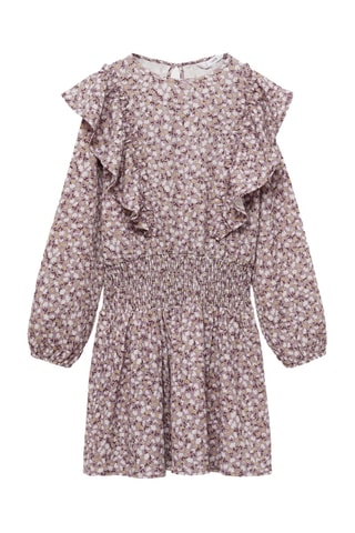 Robe à fleurs à volants - Lavande