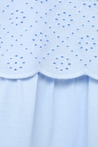 Robe brodée coton - Bleu