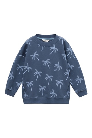 Sweat-shirt imprimé palmiers - Bleu