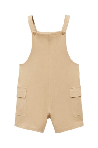 Salopette courte maille - Beige