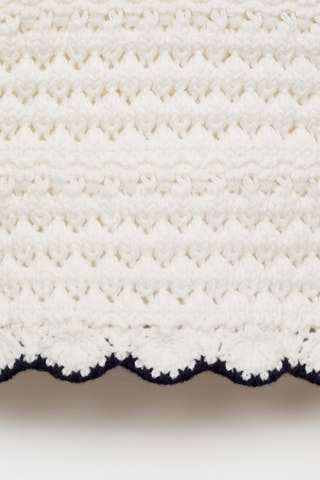 Pantalon maille ajourée - Blanc