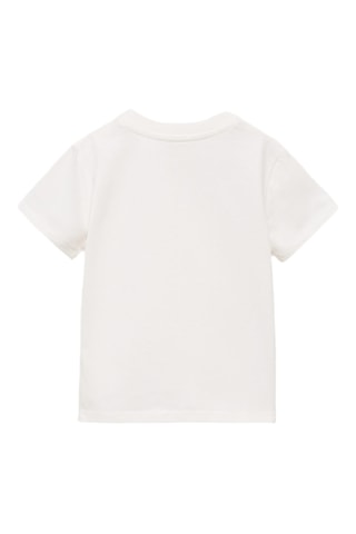 T-shirt coton boutons - Blanc cassé