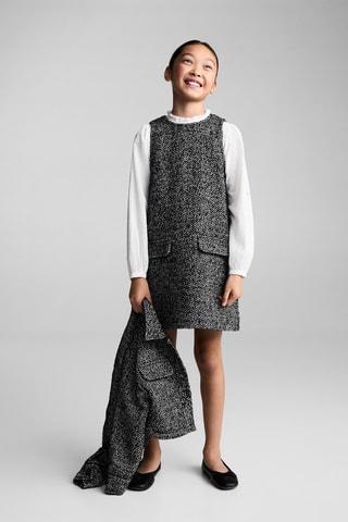 Robe chasuble maille chevrons - Noir