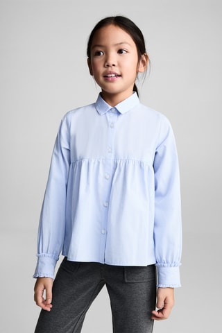 Chemise rayures volant - Bleu clair