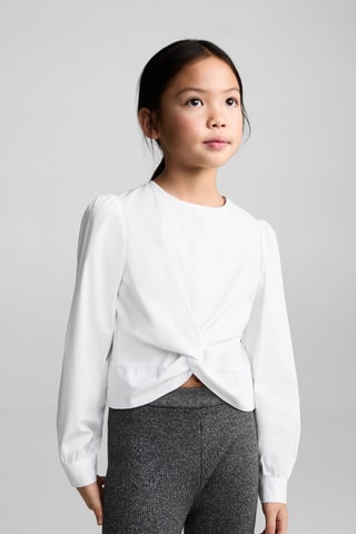 Blouse à nœud en coton - Blanc