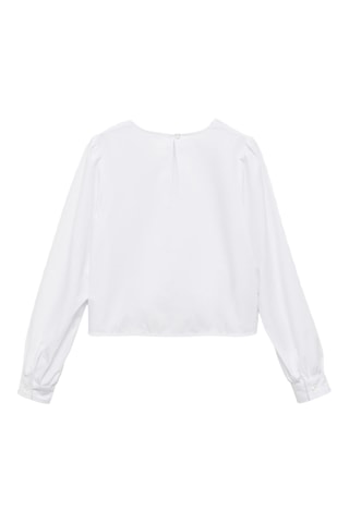 Blouse à nœud en coton - Blanc