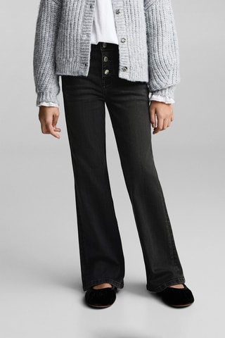 Jean flare boutons - Noir