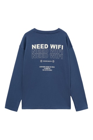 T-shirt coton message - Bleu