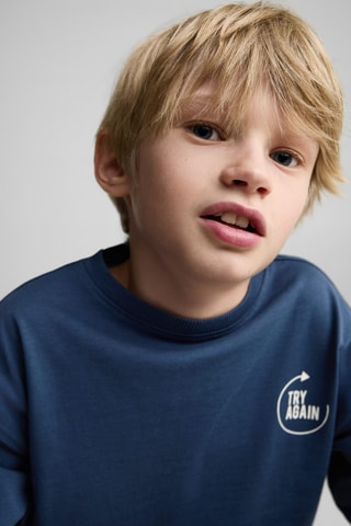 T-shirt coton message - Bleu