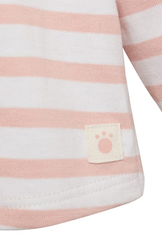 T-shirt coton à rayures - Rose