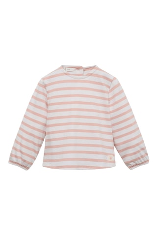 T-shirt coton à rayures - Rose