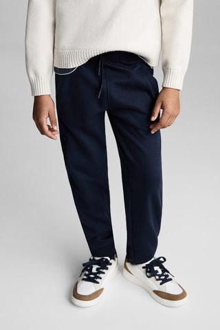 Jogging Lyocell taille élastique - Bleu marine