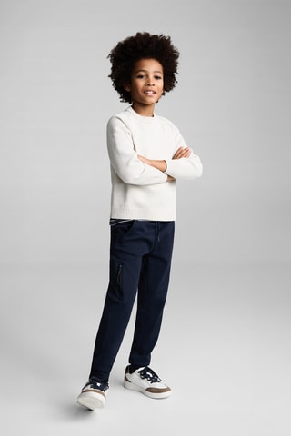 Jogging Lyocell taille élastique - Bleu marine