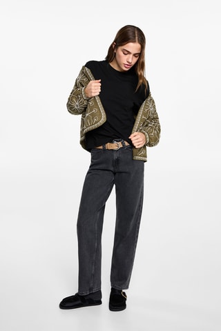 T-shirt perforé éclair - Noir