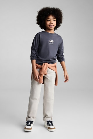 T-shirt coton imprimé - Gris foncé