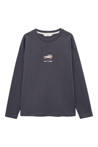 T-shirt coton imprimé - Gris foncé