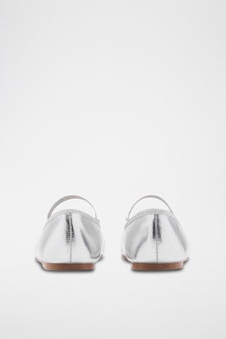 Ballerines métallisées à bride - Argenté