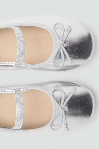 Ballerines métallisées à bride - Argenté