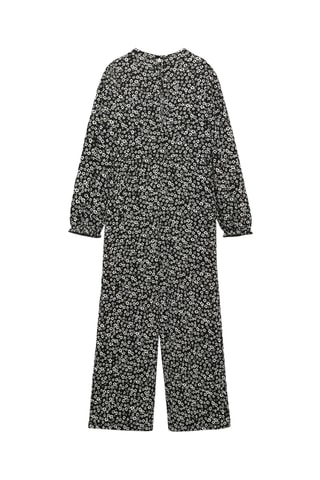 Combinaison en imprimé floral - Noir