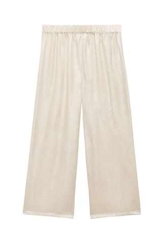 Pantalon droit métallisé - Beige
