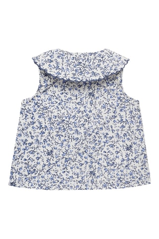 Blouse col Claudine imprimée - Blanc