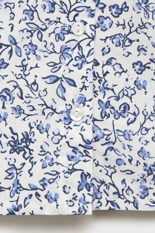 Blouse col Claudine imprimée - Blanc