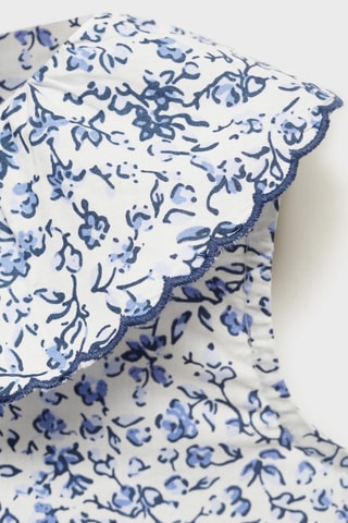 Blouse col Claudine imprimée - Blanc