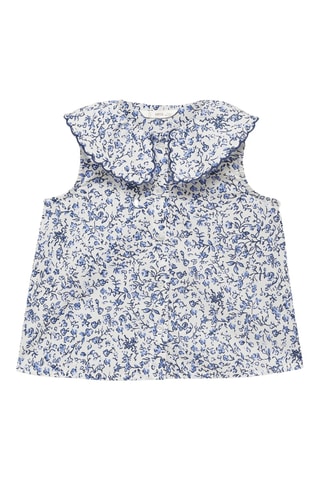 Blouse col Claudine imprimée - Blanc