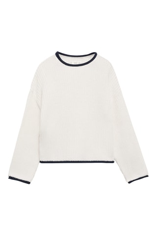 Pull-over maille côtelée - Blanc