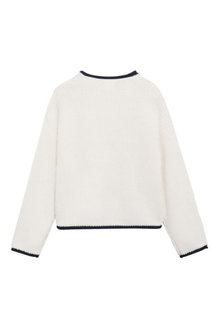 Pull-over maille côtelée - Blanc