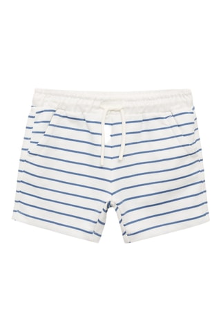 Bermuda en coton à rayures - Bleu