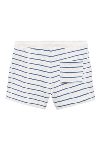 Bermuda en coton à rayures - Bleu