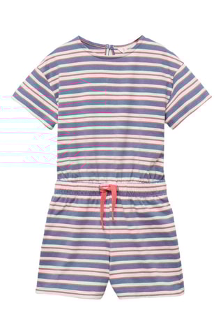 Combinaison courte rayures cordon - Bleu marine