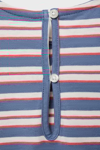 Combinaison courte rayures cordon - Bleu marine