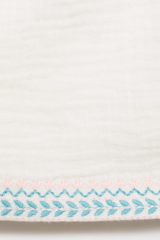 Short plissé brodé - Blanc