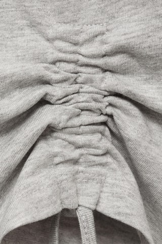 T-shirt fronces décoratives - Gris chiné