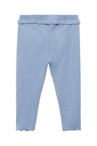 Legging maille côtelée coton - Bleu