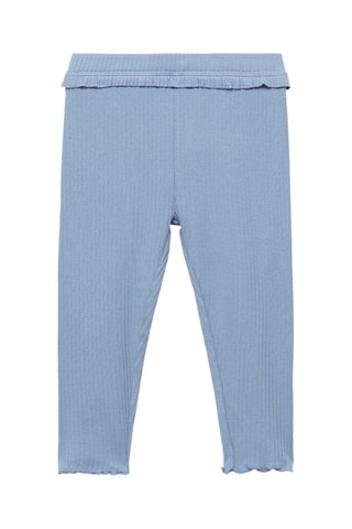 Legging maille côtelée coton - Bleu